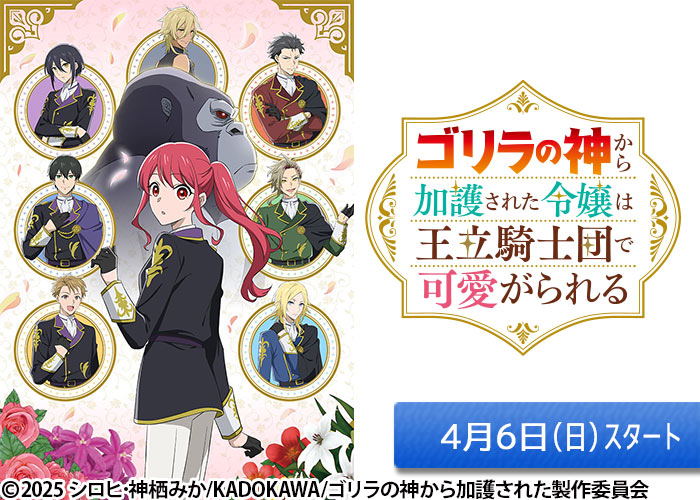 「ゴリラの神から加護された令嬢は王立騎士団で可愛がられる」04/06スタート